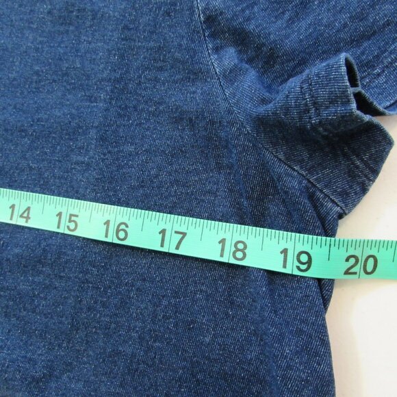 J Jill PureJill Indigo Cotton Elliptical Tee - Capecod Wash - Small - Picture 9 of 13